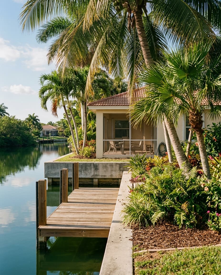 Canal-front backyard in the Saga Bay area of Cutler Bay